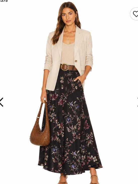 H&M Dresses & Skirts - H&M Black Maxi Skirt with Pink & Blue Floral Print